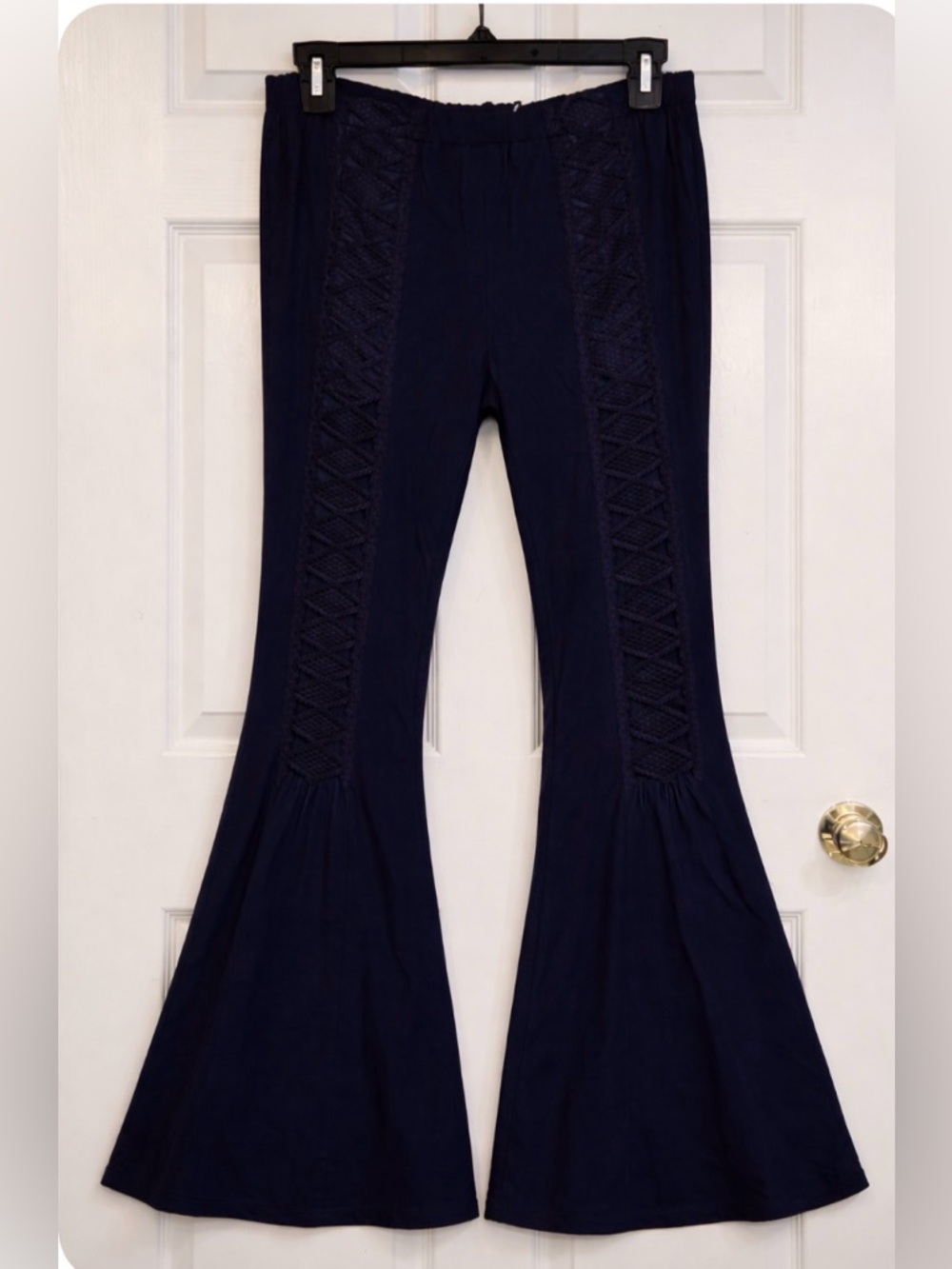 NWT Love the Queen Navy Women's flare Pants size M